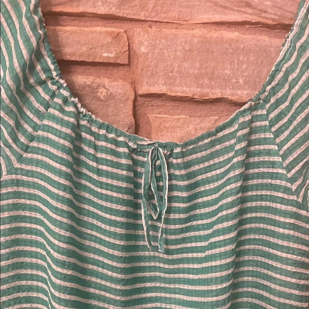 Gap Striped Green Women's Top Size M